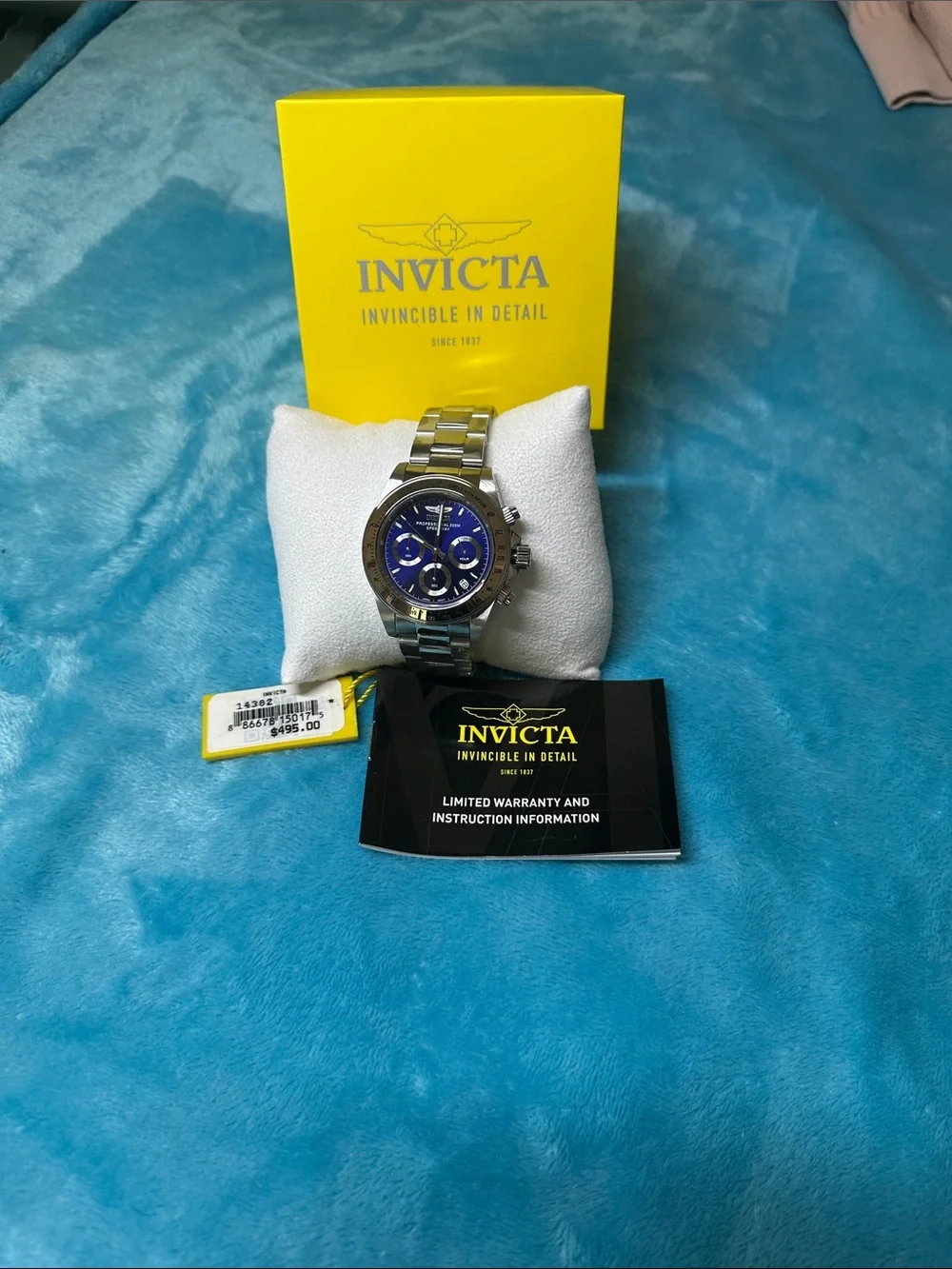 Invicta Men's Silver Stainless Steel Watch with Blue Dial #1